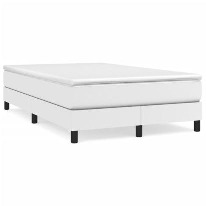 Pat box spring cu saltea, alb, 120x190 cm, piele ecologică GartenMobel Dekor