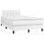 Pat box spring cu saltea, alb, 120x190 cm, piele ecologică GartenMobel Dekor