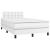 Pat box spring cu saltea și LED, alb, 120x190 cm, piele eco GartenMobel Dekor