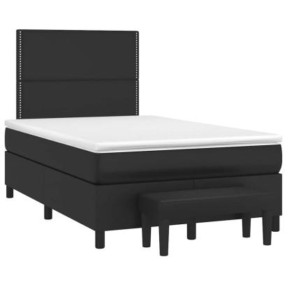 Pat box spring cu saltea, negru, 120x190 cm, piele ecologică GartenMobel Dekor