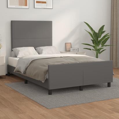 Cadru de pat fără saltea gri 120x190 cm piele artificială GartenMobel Dekor