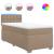 Pat box spring cu saltea, cappuccino, 90x200 cm piele ecologică GartenMobel Dekor