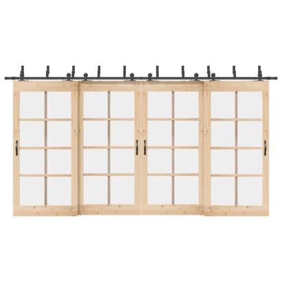 Set feronerie pentru uși glisante, negru, 427 cm, oțel GartenMobel Dekor