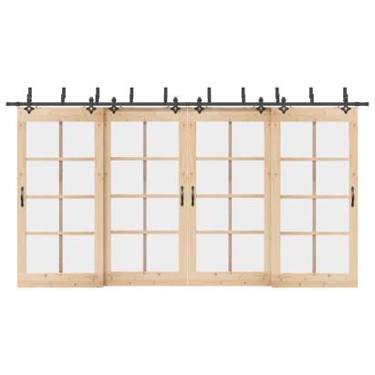 Set feronerie pentru uși glisante, negru, 427 cm, oțel GartenMobel Dekor