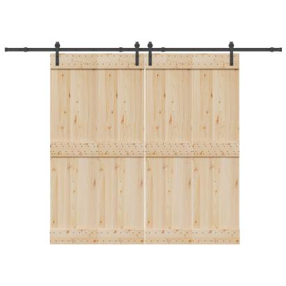Set feronerie pentru uși glisante, negru, 305 cm, oțel GartenMobel Dekor