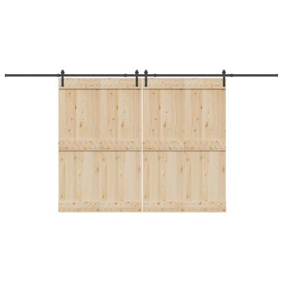 Set feronerie pentru uși glisante, negru, 427 cm, oțel GartenMobel Dekor