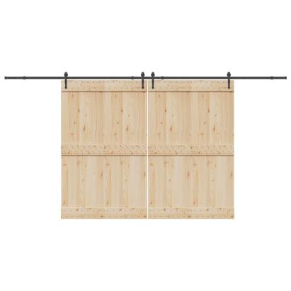 Set feronerie pentru uși glisante, negru, 427 cm, oțel GartenMobel Dekor