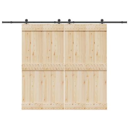 Set feronerie pentru uși glisante, negru, 305 cm, oțel GartenMobel Dekor
