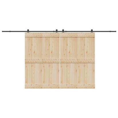 Set feronerie pentru uși glisante, negru, 427 cm, oțel GartenMobel Dekor