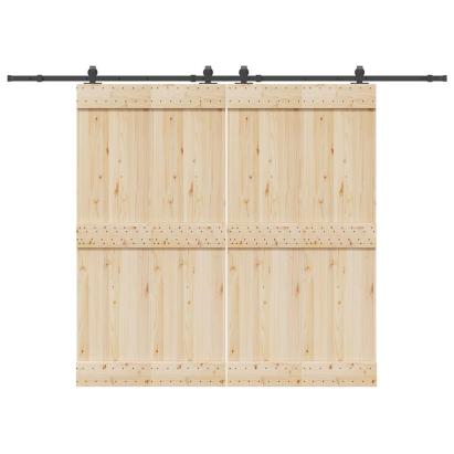 Set feronerie pentru uși glisante, negru, 305 cm, oțel GartenMobel Dekor