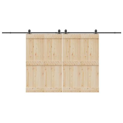 Set feronerie pentru uși glisante, negru, 427 cm, oțel GartenMobel Dekor