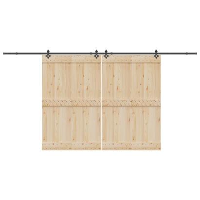 Set feronerie pentru uși glisante, negru, 427 cm, oțel GartenMobel Dekor
