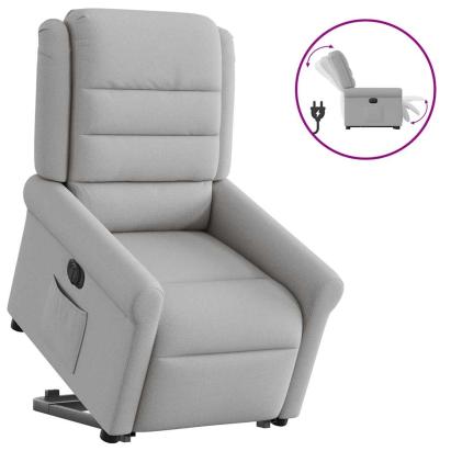 Scaun reclinabil electric, țesătură gri nor GartenMobel Dekor