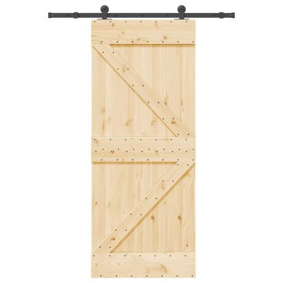 Ușă glisantă cu set de feronerie 85x210 cm, lemn masiv de pin GartenMobel Dekor