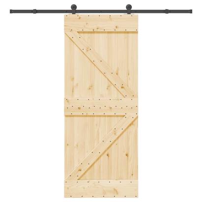 Ușă glisantă cu set de feronerie 85x210 cm, lemn masiv de pin GartenMobel Dekor
