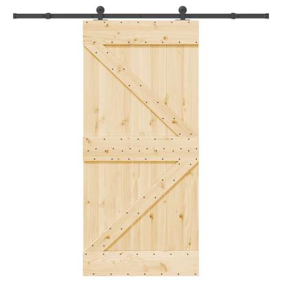 Ușă glisantă cu set de feronerie 95x210 cm, lemn masiv de pin GartenMobel Dekor