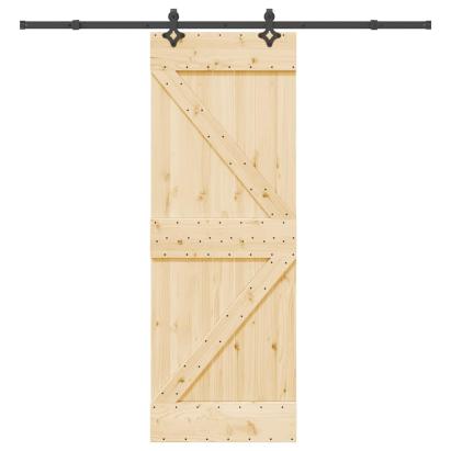 Ușă glisantă cu set de feronerie 70x210 cm, lemn masiv de pin GartenMobel Dekor