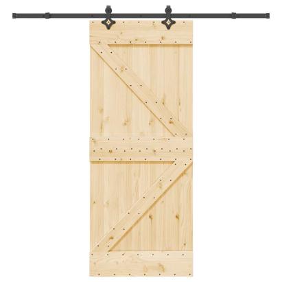 Ușă glisantă cu set de feronerie 85x210 cm, lemn masiv de pin GartenMobel Dekor