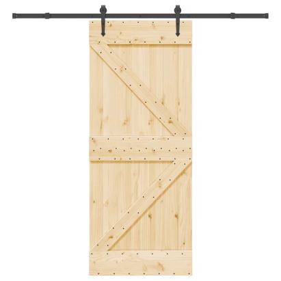 Ușă glisantă cu set de feronerie 85x210 cm, lemn masiv de pin GartenMobel Dekor