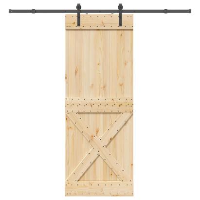 Ușă glisantă cu set de feronerie 85x210 cm, lemn masiv de pin GartenMobel Dekor