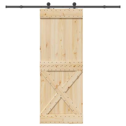 Ușă glisantă cu set de feronerie 85x210 cm, lemn masiv de pin GartenMobel Dekor