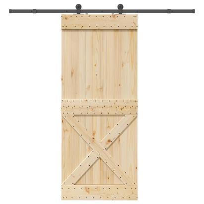 Ușă glisantă cu set de feronerie 95x210 cm, lemn masiv de pin GartenMobel Dekor