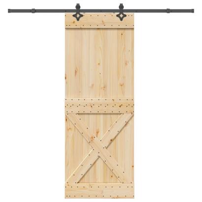 Ușă glisantă cu set de feronerie 85x210 cm, lemn masiv de pin GartenMobel Dekor