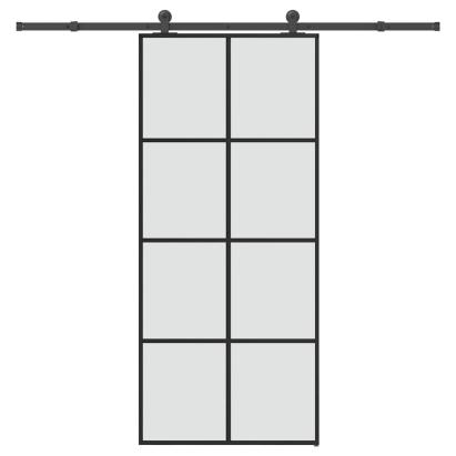 Ușă glisantă cu set feronerie, 90x205 cm, sticlă ESG/aluminiu GartenMobel Dekor