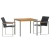 Set mese grădină  3 piese din lemn de acacia, Masă dining exterior  90x90x74.5 cm din lemn de acacia GartenMobel Dekor