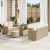 Set de canapele pentru grădină  cu 8 piese și perne bej din ratan, Set de dining pentru grădină  cu 3 piese cu perne din ratan bej GartenMobel Dekor