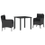 Set de dining de grădină 3 piese cu perne Negru Ratan PE GartenMobel Dekor