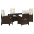 Set de grădină cu 5 piese și perne, Maro, Poliratan GartenMobel Dekor