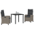 Set Dining Grădină 3 Piese cu Perne Gri Poly Ratan GartenMobel Dekor
