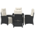 Set de dining pentru grădină 5 piese Rattan PE negru GartenMobel Dekor