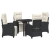 Set de dining pentru grădină 5 piese Rattan PE negru GartenMobel Dekor