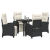 Set de dining pentru grădină 5 piese Rattan PE negru GartenMobel Dekor