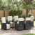 Set de mese de grădină 7 piese Black Poly Rattan GartenMobel Dekor