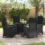 Set 5 Piese pentru Dining Grădină Rattan Poli Negru GartenMobel Dekor