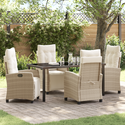 Set de mese de grădină pentru 5 persoane, bej, poliratan. GartenMobel Dekor