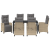 Set de Dining pentru Grădină din 7 piese Bej din Ratan Poli GartenMobel Dekor