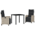 Set de masă grădină 3 piese gri deschis poli rattan GartenMobel Dekor