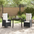 Set de 2 Negru Ratan PE Mediu Cotieră ajustabilă GartenMobel Dekor