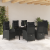 Set Dining Grădină 7 Piese cu Perne Negru Ratan Poli GartenMobel Dekor