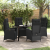 Set de 5 piese pentru masă de grădină Negru Ratan polimer GartenMobel Dekor