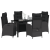 Set de 5 piese pentru masă de grădină Negru Ratan polimer GartenMobel Dekor