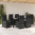 Set dining grădină 7 piese Negru Ratan Poli GartenMobel Dekor