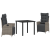 Set de 3 Piese de Dining pentru Grădină Gri Ratan Polipropilenic GartenMobel Dekor
