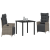 Set de 3 Piese de Dining pentru Grădină Gri Ratan Polipropilenic GartenMobel Dekor