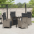 Set 5 piese dining grădină gri din rattan PE GartenMobel Dekor