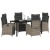Set de dining de grădină 5 piese Gri Ratan Poli GartenMobel Dekor